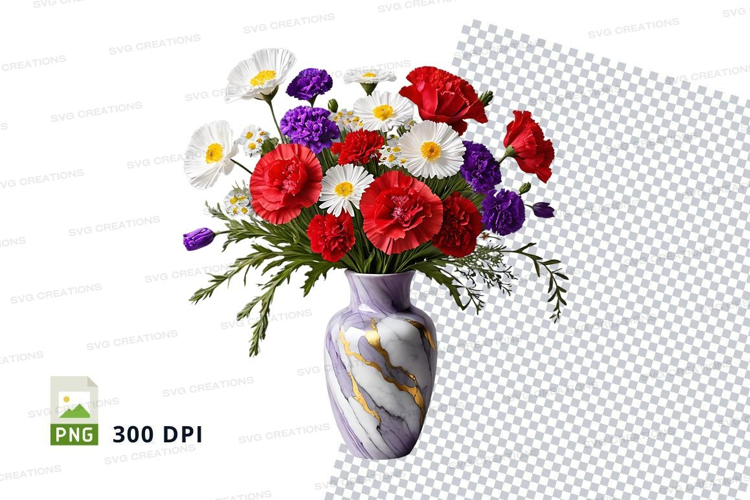 Flower bouquet in vase mockup