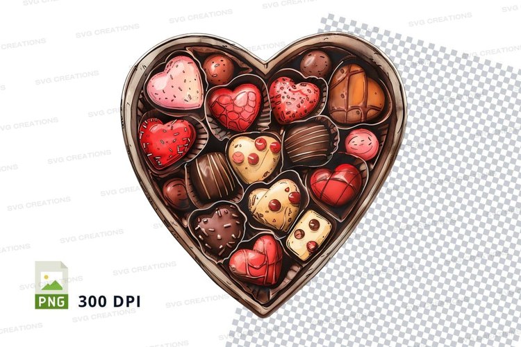Heart-shaped chocolate box mockup