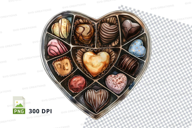 Heart-shaped chocolate box mockup