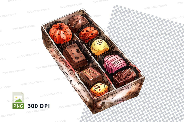 Chocolate box mockup with assorted sweets