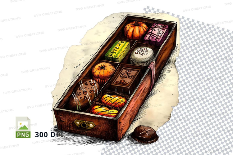 Halloween themed chocolate box mockup