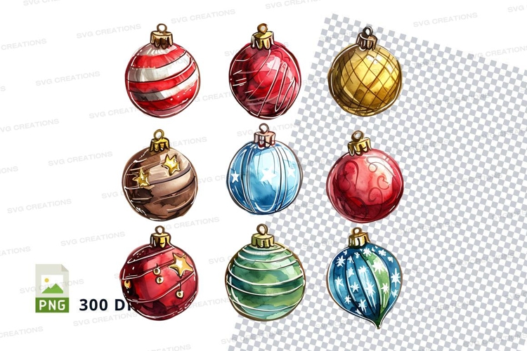 Gold Christmas Ornament Clipart Image 17