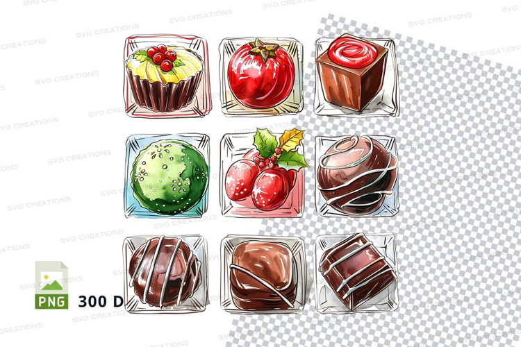 Nine assorted desserts packaging mockup