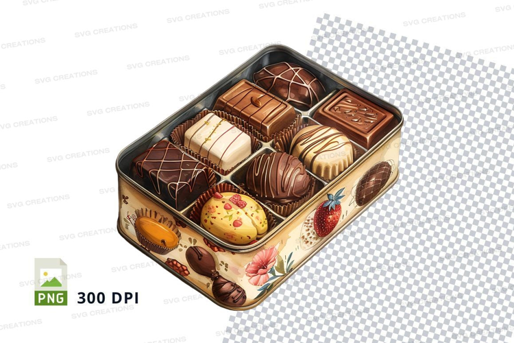 Chocolate gift tin mockup