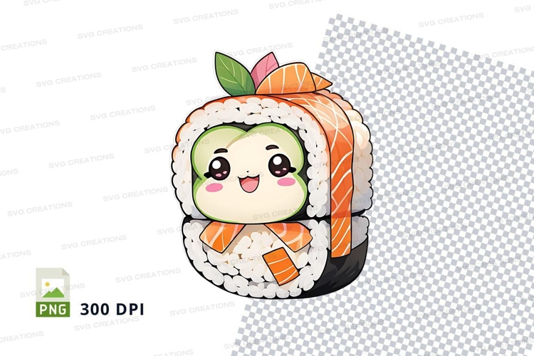 Cute sushi roll clipart png