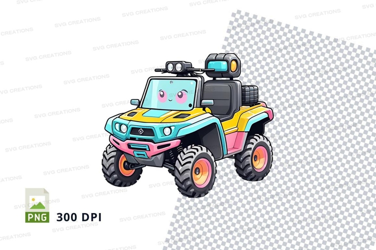 Cartoon atv mockup with face design
