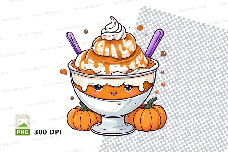 Pumpkin ice cream sundae clipart png