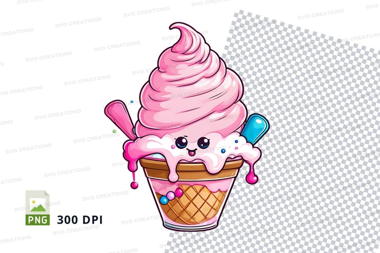 Cartoon ice cream cone clipart png