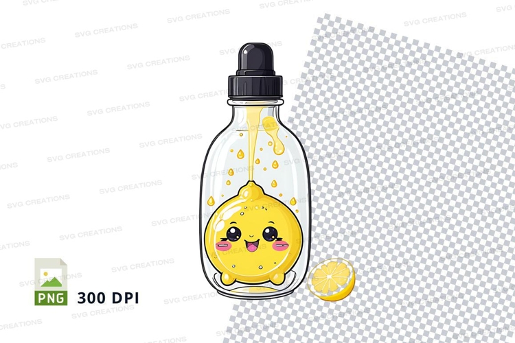 Lemon dropper bottle clipart png