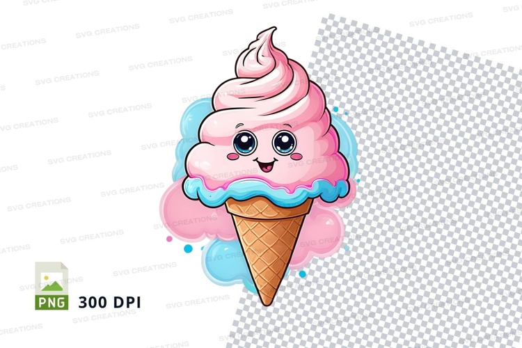 Cartoon ice cream cone clipart png