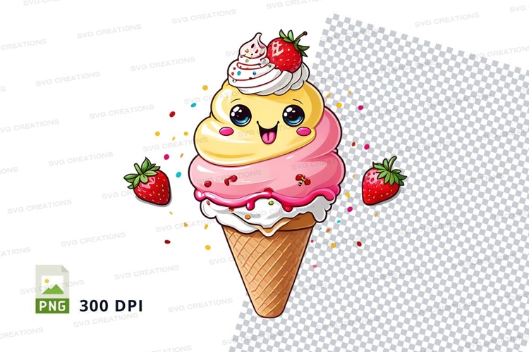 Cartoon ice cream cone clipart png