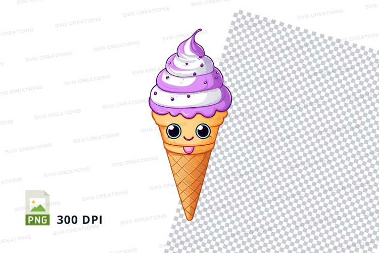 Cartoon ice cream cone clipart png