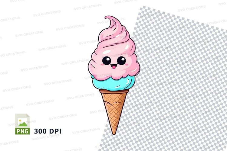 Cartoon ice cream cone clipart example image 1