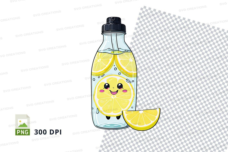 Lemon water bottle mockup