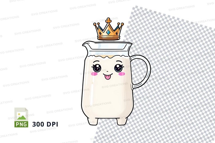 Cartoon pitcher with crown mockup