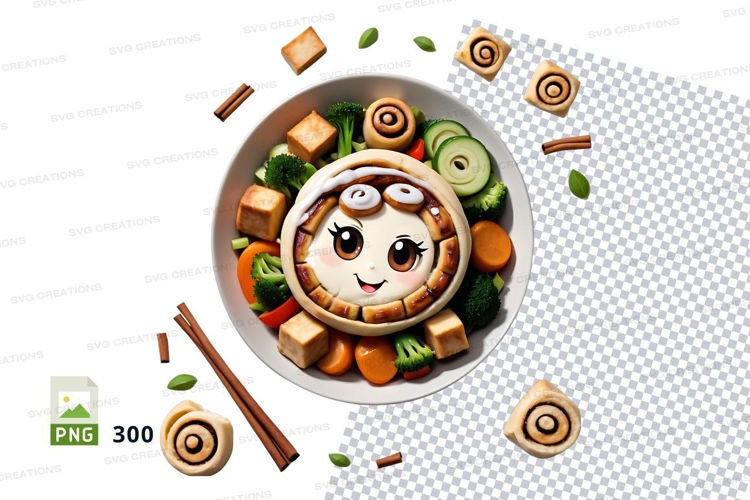 Cute sheep food art in bowl mockup
