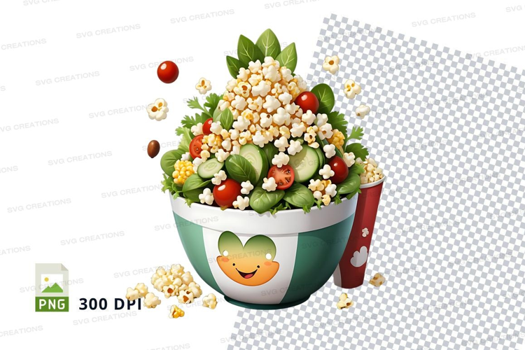 Healthy salad bowl mockup with heart design