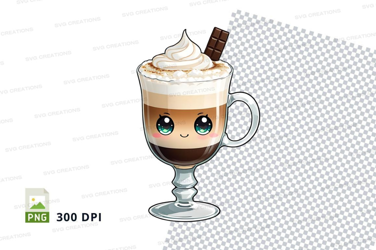 Cute coffee mug mockup with whipped cream and chocolate