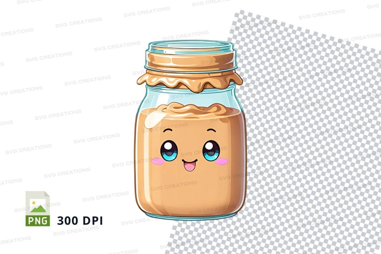 Cute peanut butter jar clipart png