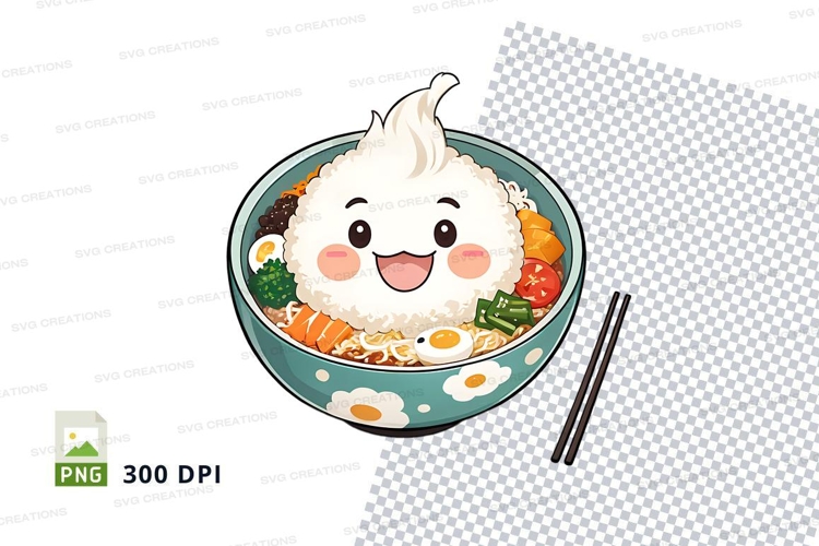 Cartoon ramen bowl clipart