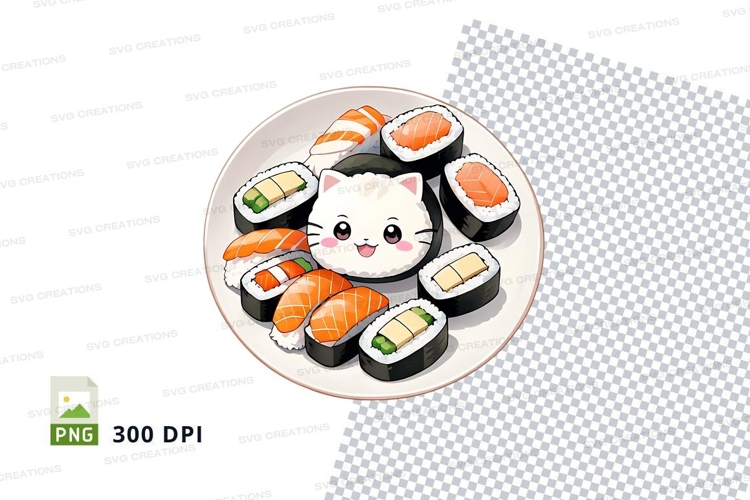 Sushi cat clipart png