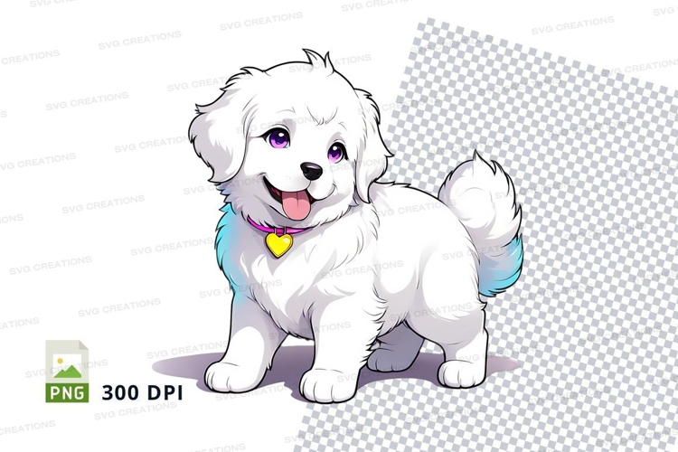 Cartoon white dog clipart png