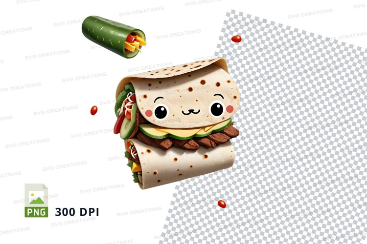 Cartoon wrap sandwich mockup