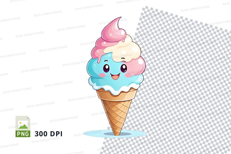 Cartoon ice cream cone clipart png