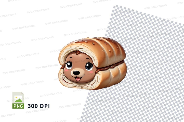 Cartoon dog bread clipart png