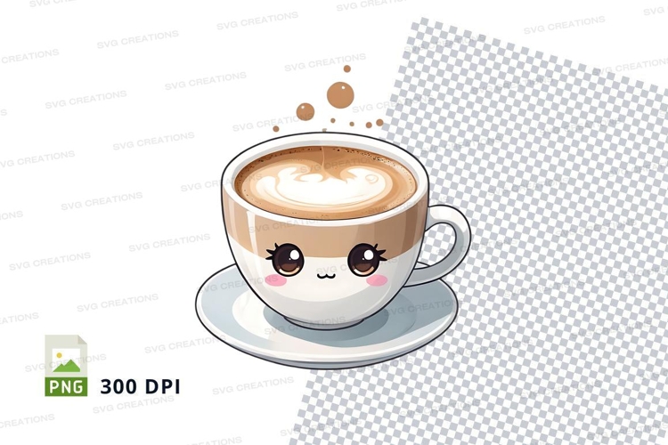 Coffee cup mockup with cute face design
