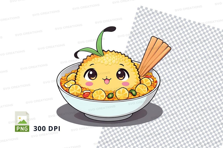 Cartoon pineapple bowl mockup