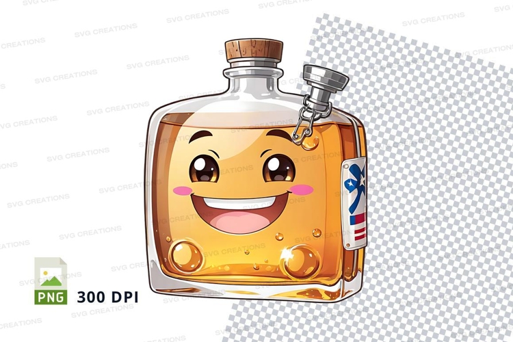 Cartoon bottle of beer mockup