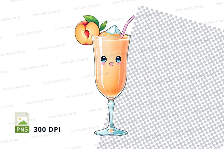 Illustrated orange juice glass mockup