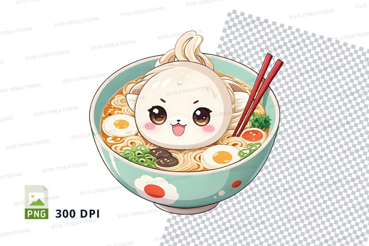 Cartoon ramen bowl clipart png