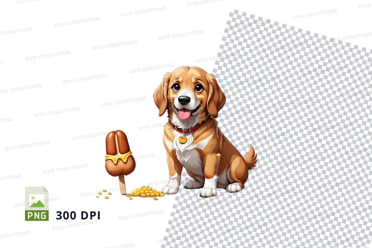 Cute puppy with ice cream t-shirt mockup