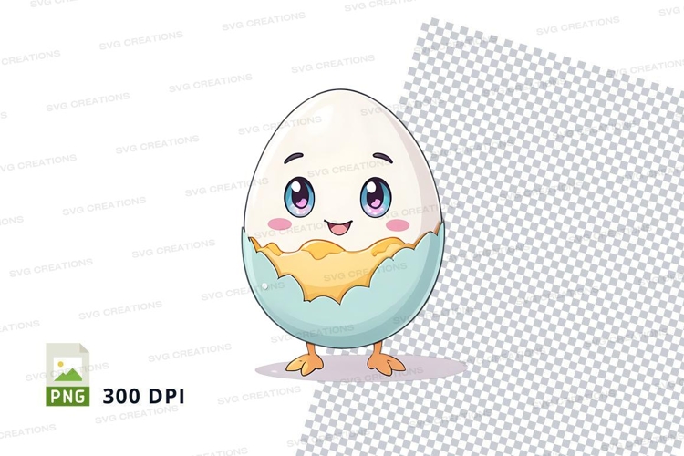 Cartoon chick hatching from egg clipart png