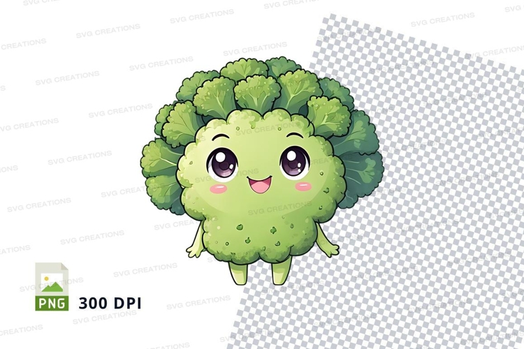 Cute cartoon broccoli clipart png