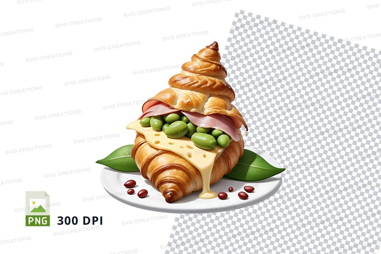 Croissant sandwich mockup