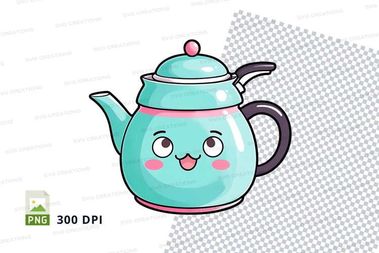 Cartoon teapot mockup