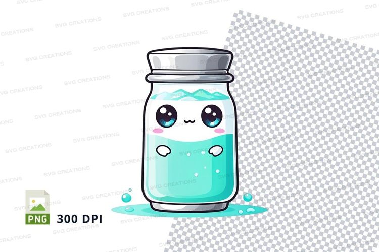 Cute kawaii jar mockup