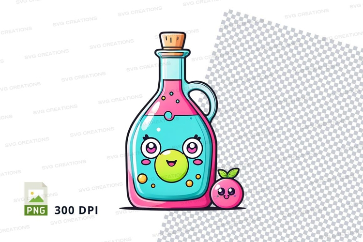 Cartoon potion bottle mockup