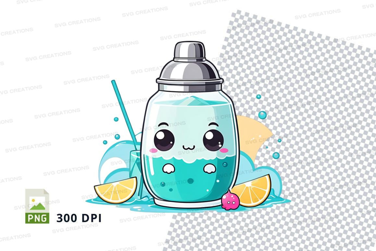 Cocktail shaker mockup with lemon slices