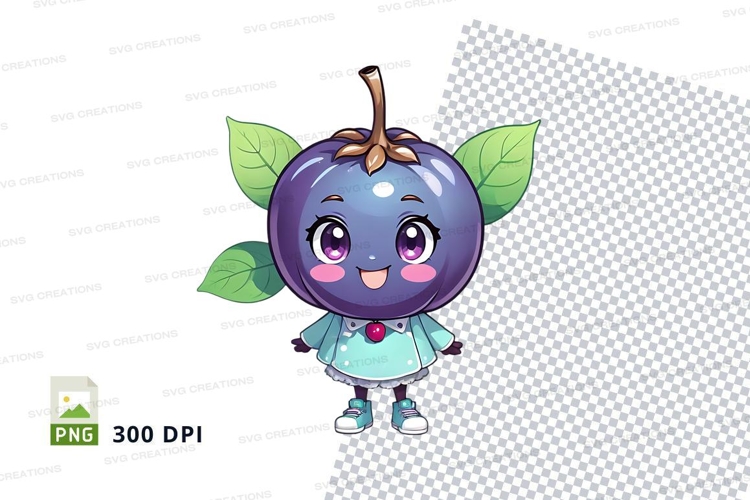 Cartoon blueberry character clipart png