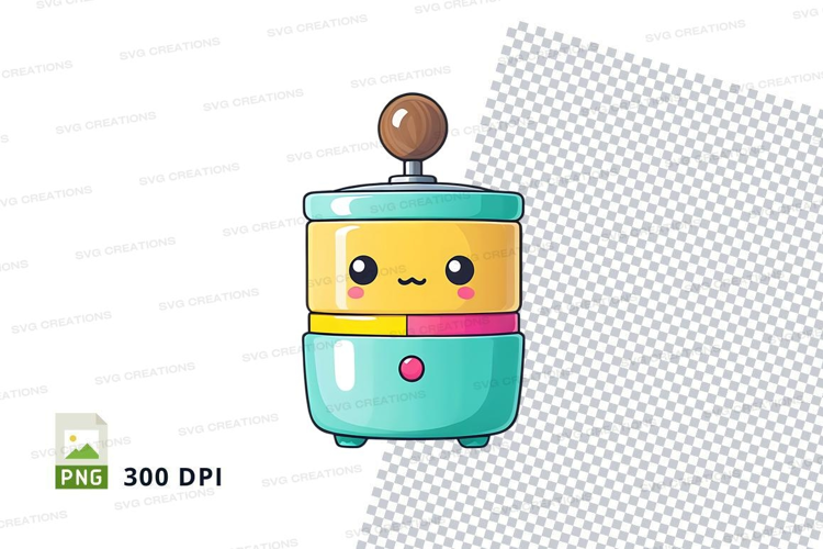 Cute cartoon coffee maker mockup
