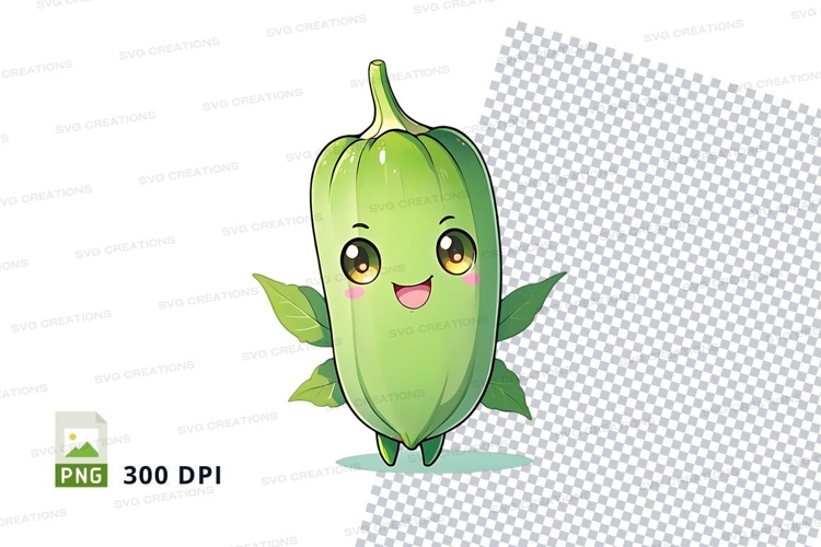 Cute green pepper clipart png