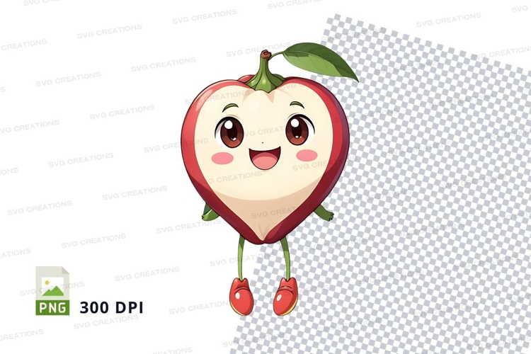 Cartoon apple character clipart png