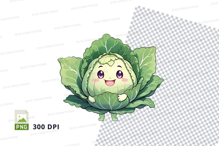 Cabbage character clipart png