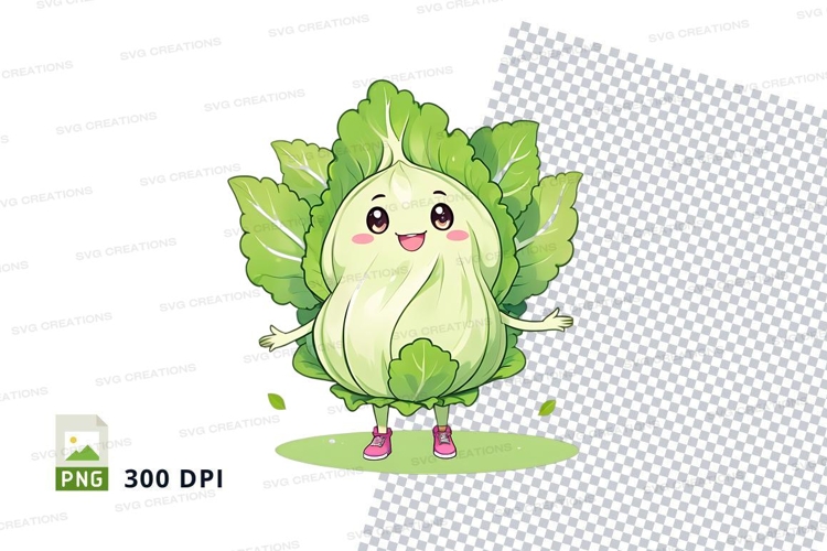 Cabbage character clipart png