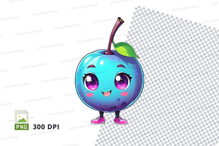 Cartoon blueberry character clipart png