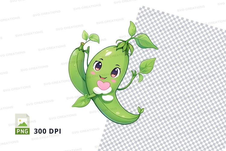 Cartoon green pea clipart png